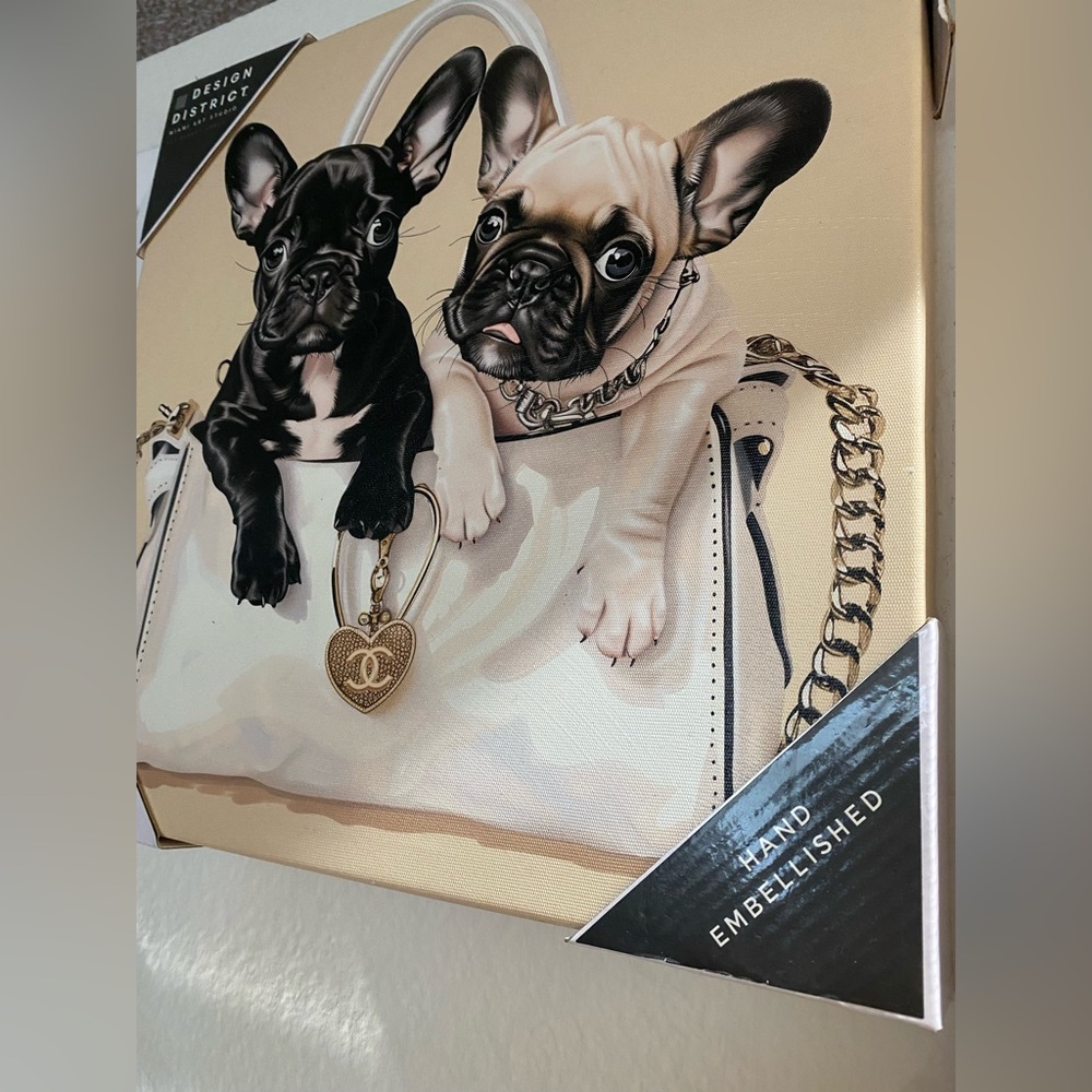 Frenchies Fashionable Wall Art 15x15 Brand new